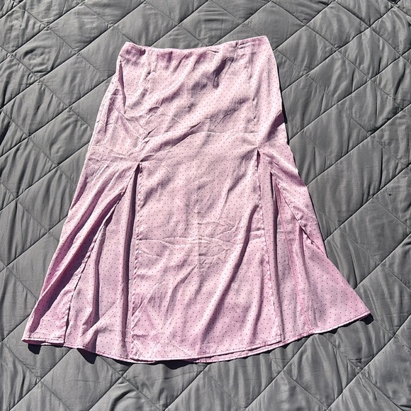 women’s pink polka dot zip skirt - Picture 1 of 2